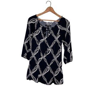 White House Black Market XS Chain Pearl Off the Shoulder Smocked Knit Peplum Top